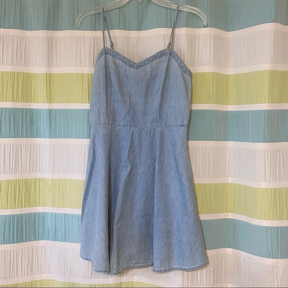 Cotton On Chambray Spaghetti Strap Dress Sz XS - Picture 2 of 8